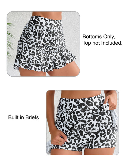 Dawn Coast High Waisted Ruffle Swim Skirts Built in Shorts