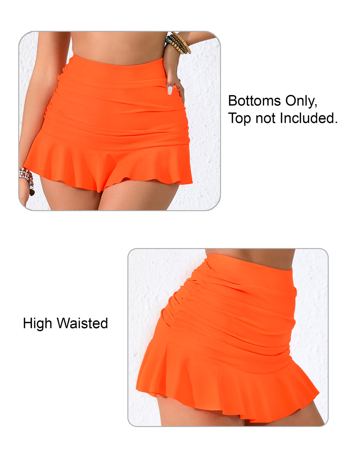 Dawn Coast High Waisted Ruffle Swim Skirts Built in Shorts