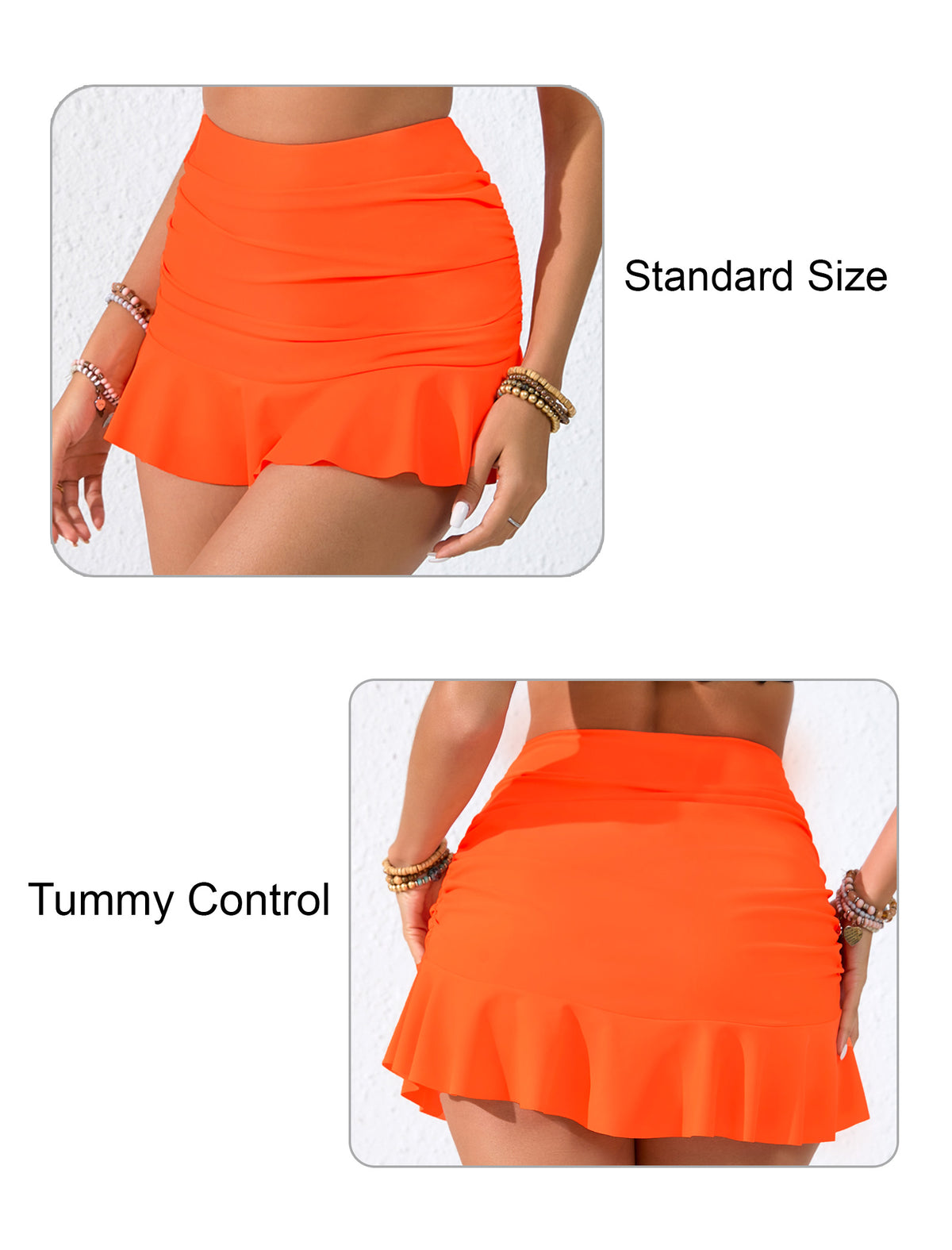 Dawn Coast High Waisted Ruffle Swim Skirts Built in Shorts