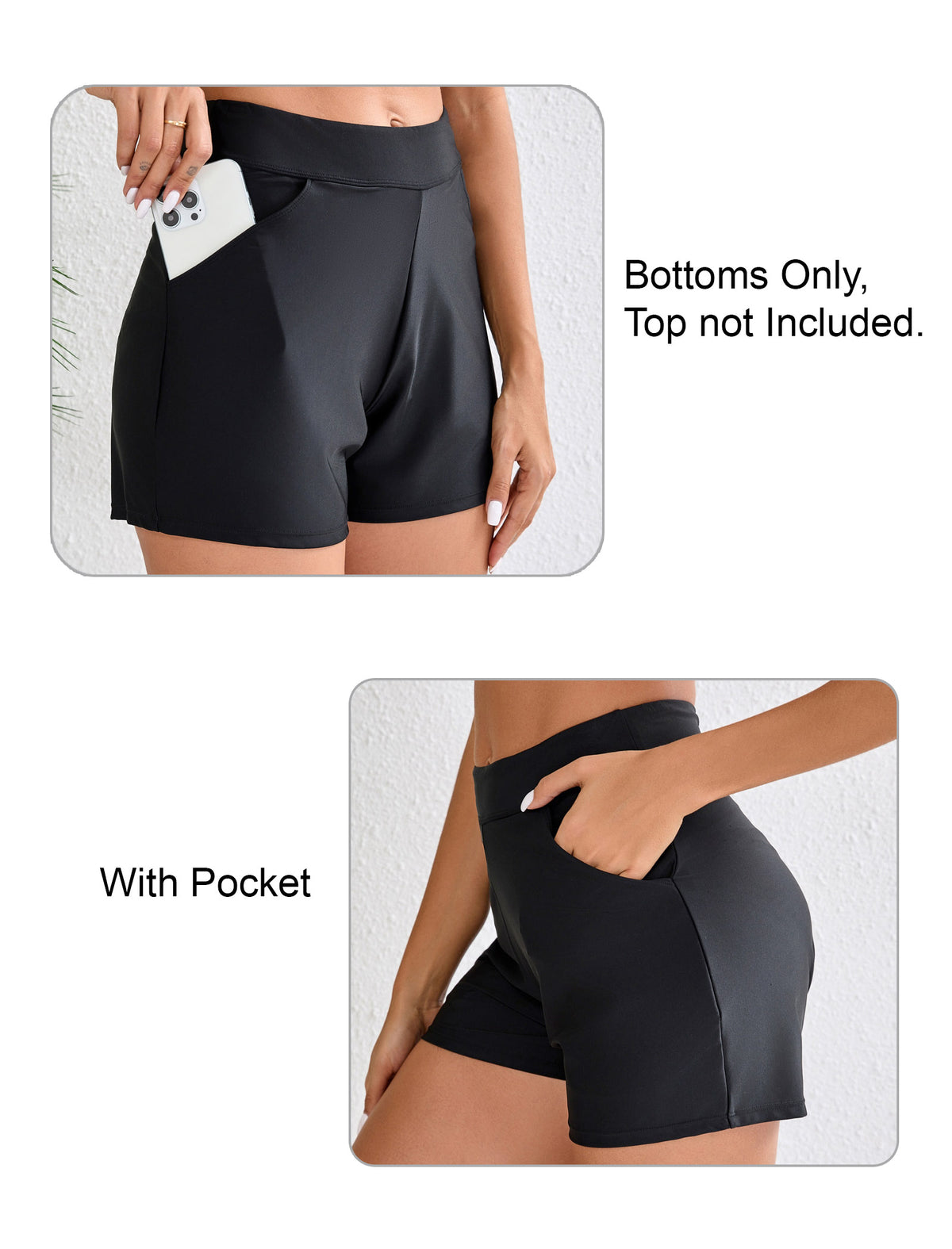 Short de bain taille haute 3 pouces pour femme Halcurt
