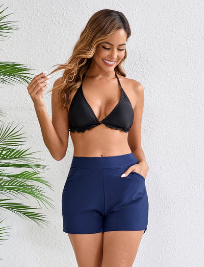 Short de bain taille haute 3 pouces pour femme Halcurt