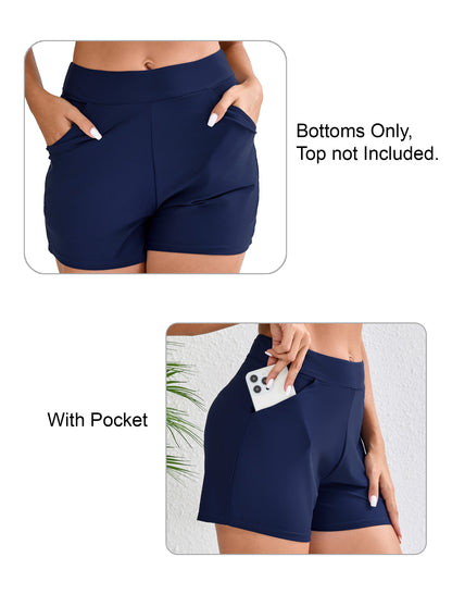Short de bain taille haute 3 pouces pour femme Halcurt