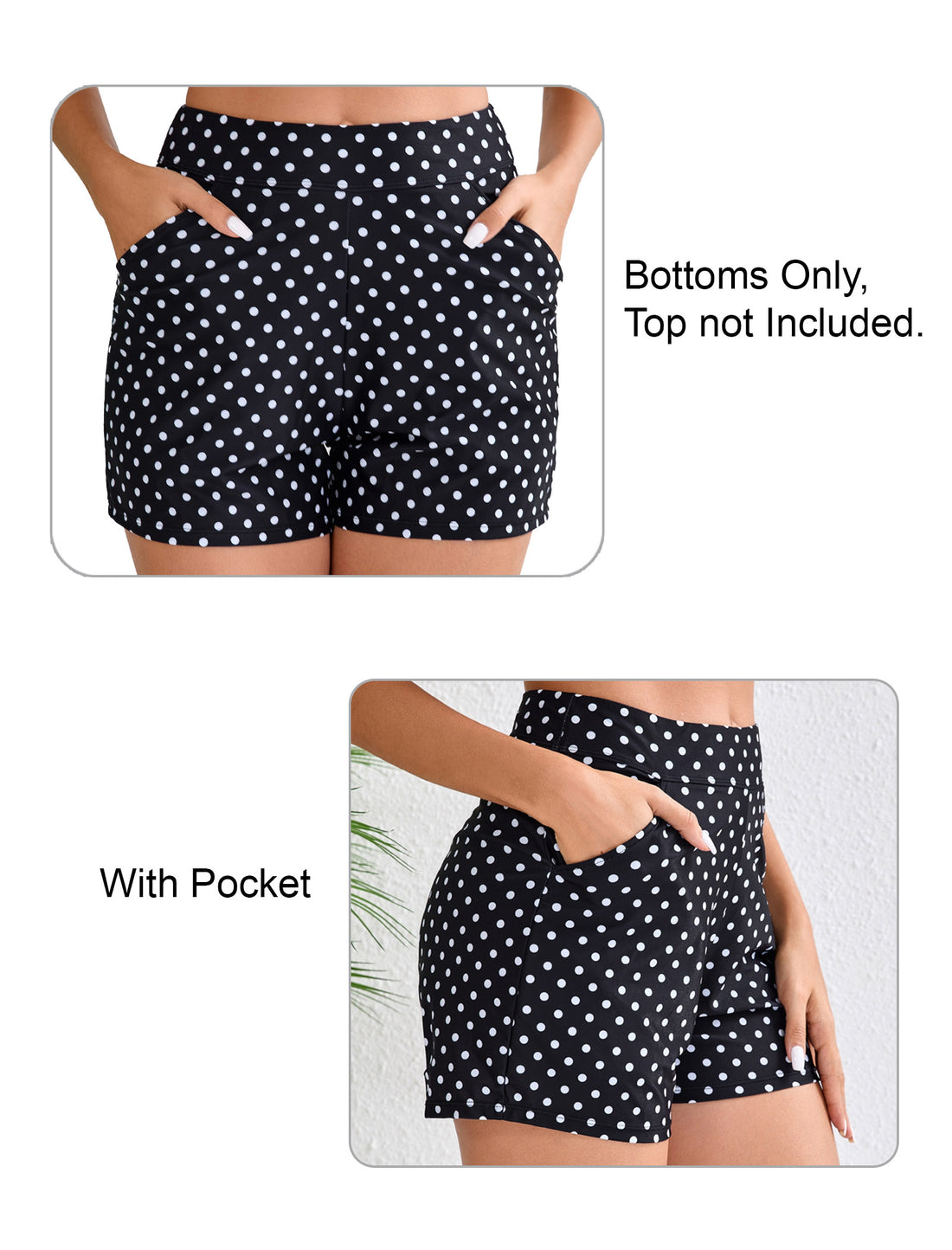 Salt Mist High Waisted Swim Board Shorts with Pockets and Liner