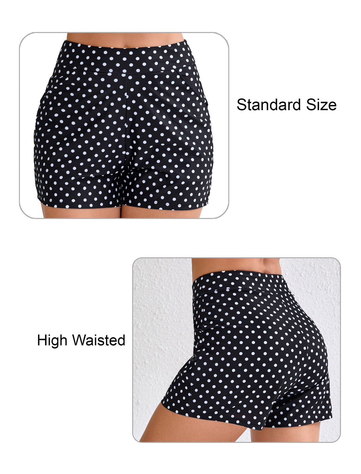 Salt Mist High Waisted Swim Board Shorts with Pockets and Liner