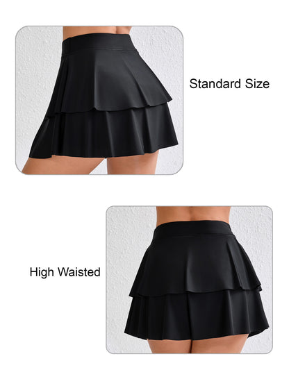 Coral Breeze High Waisted Swin Skirts Built in Shorts