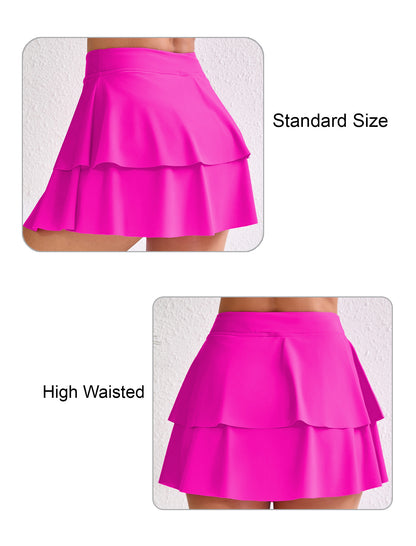 Halcurt Damen Badehose mit hohem Bund, Rüschen und Bauchkontrolle