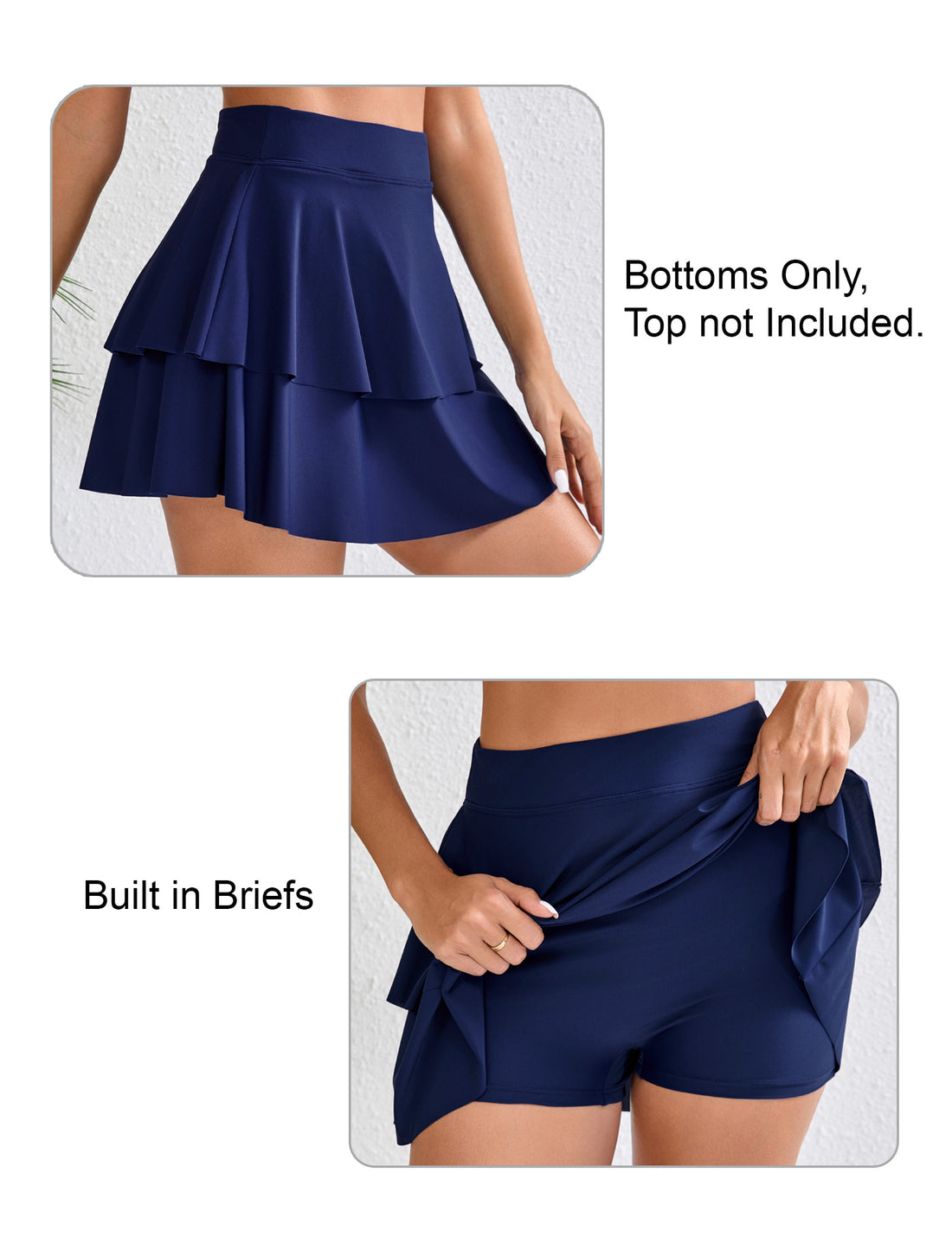 Coral Breeze High Waisted Swin Skirts Built in Shorts