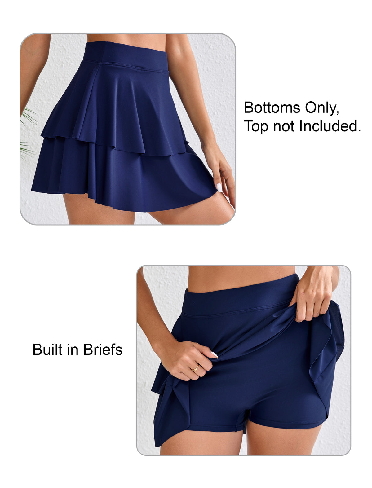 Coral Breeze High Waisted Swin Skirts Built in Shorts