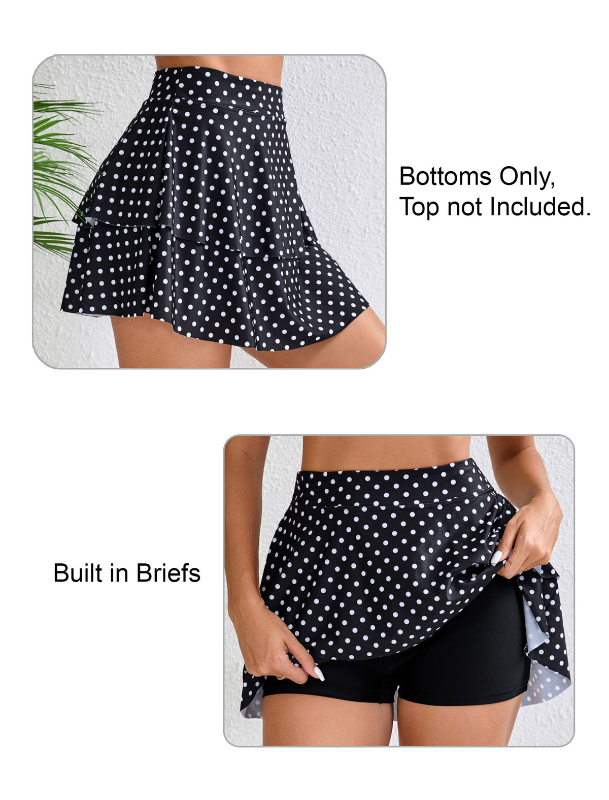 Coral Breeze High Waisted Swin Skirts Built in Shorts
