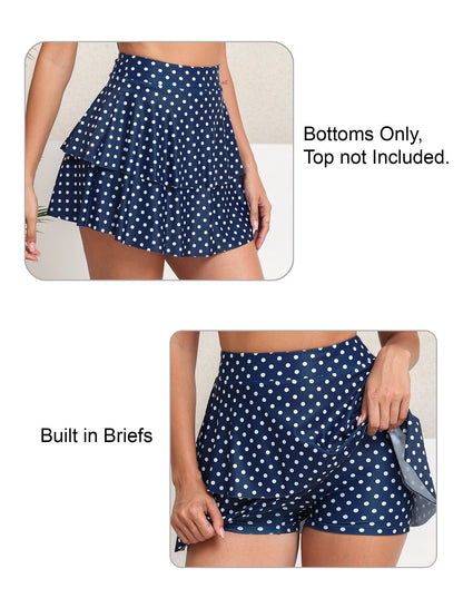 Coral Breeze High Waisted Swin Skirts Built in Shorts