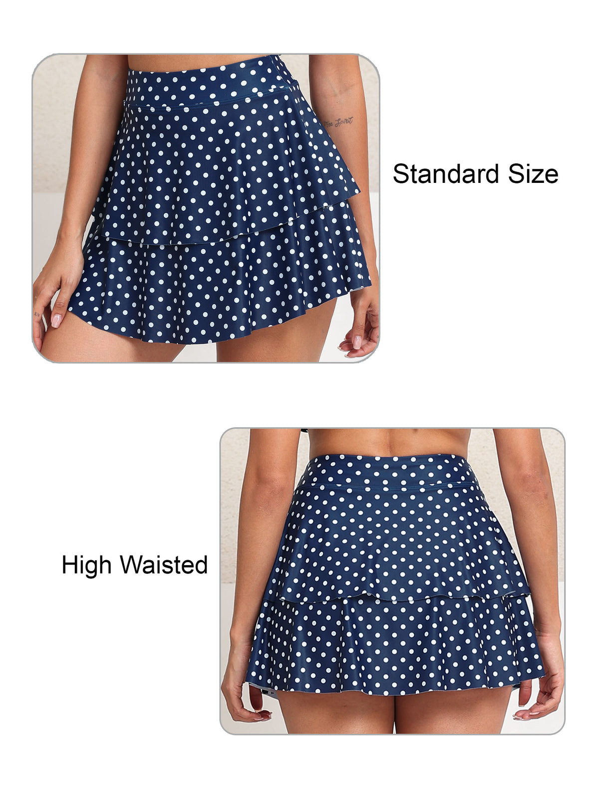 Coral Breeze High Waisted Swin Skirts Built in Shorts