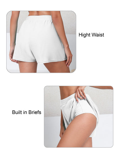 Horizon Hush Loose Fit High Waisted Swim Board Shorts with Liner