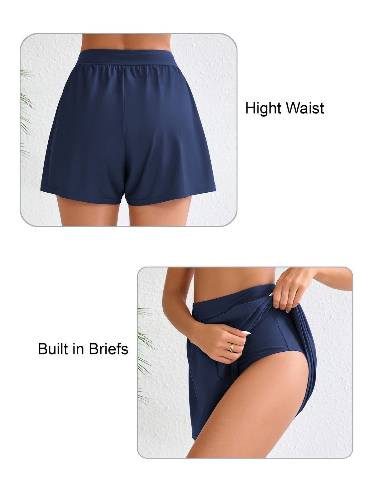 Halcurt Damen Bikini-Badehose Tankini-Badeshorts