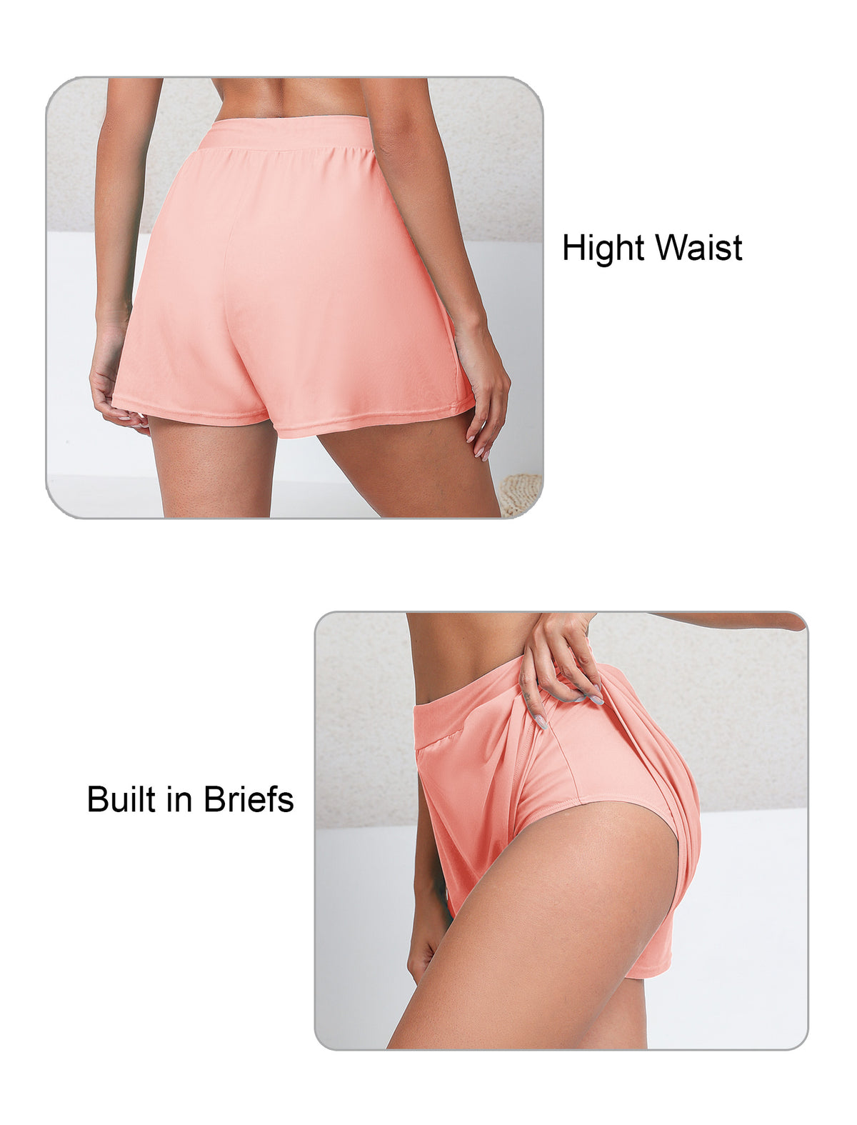Horizon Hush Loose Fit High Waisted Swim Board Shorts with Liner