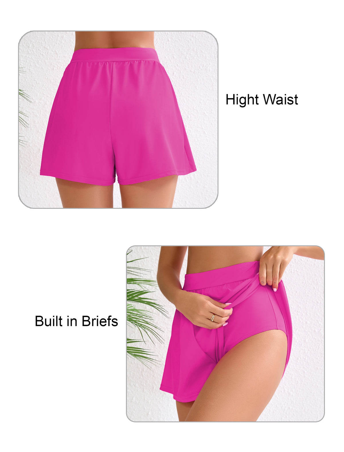 Horizon Hush Loose Fit High Waisted Swim Board Shorts with Liner