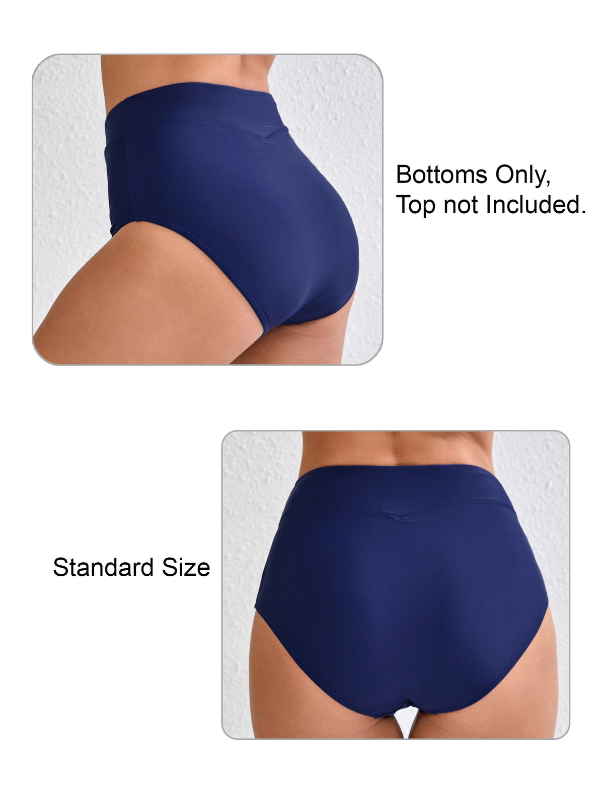 Bas de bikini taille haute croisé pour femme Halcurt, maillot de bain couvrant