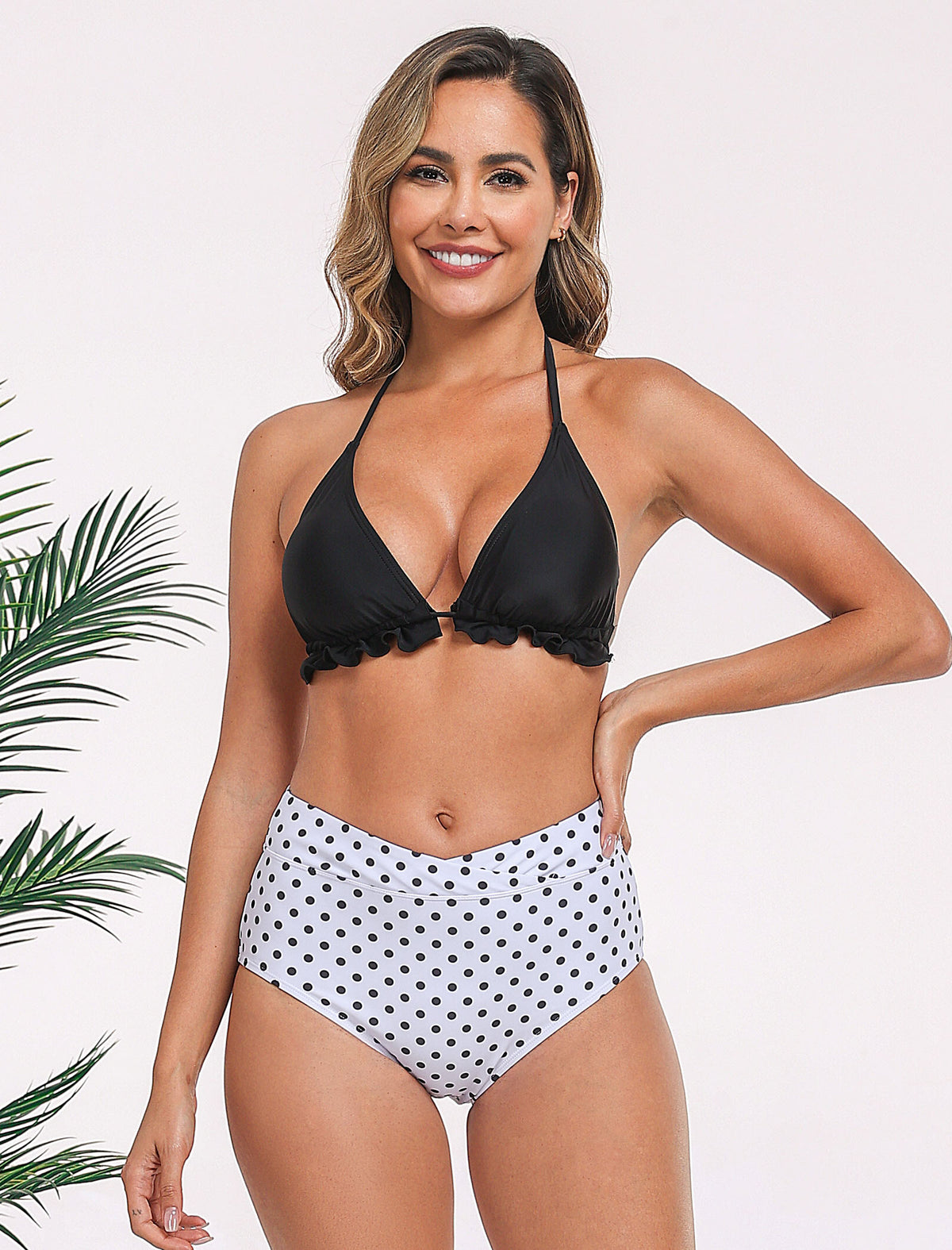 Pure Ocean Cross High Waisted Bikini Swim Bottoms