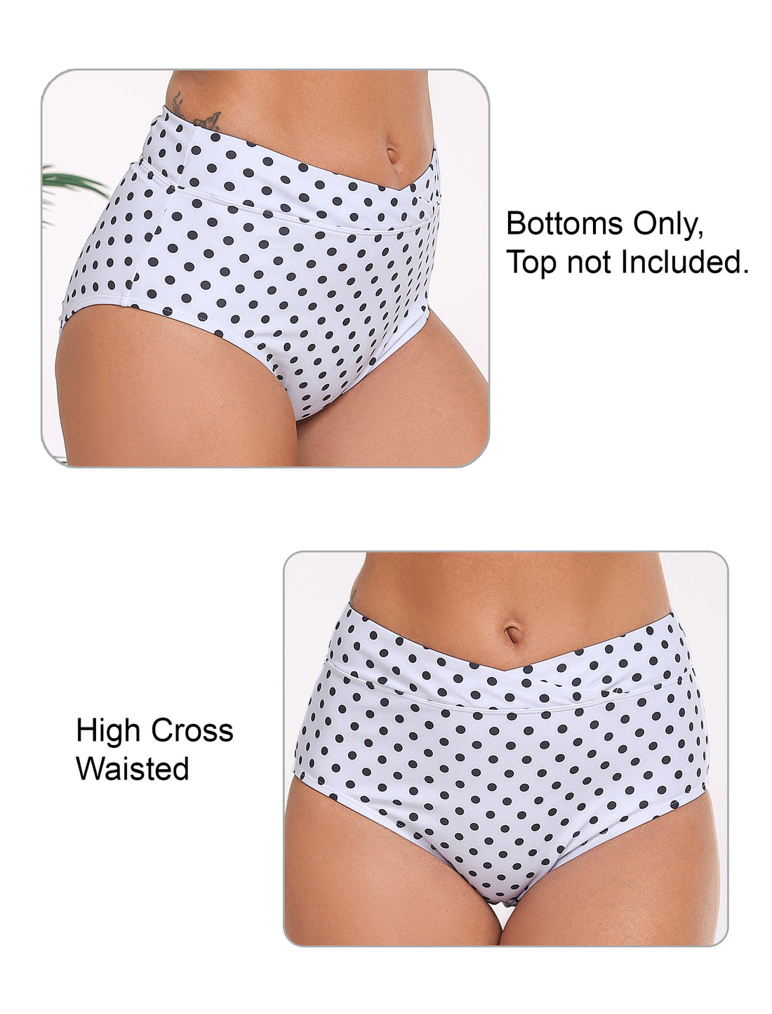 Pure Ocean Cross High Waisted Bikini Swim Bottoms