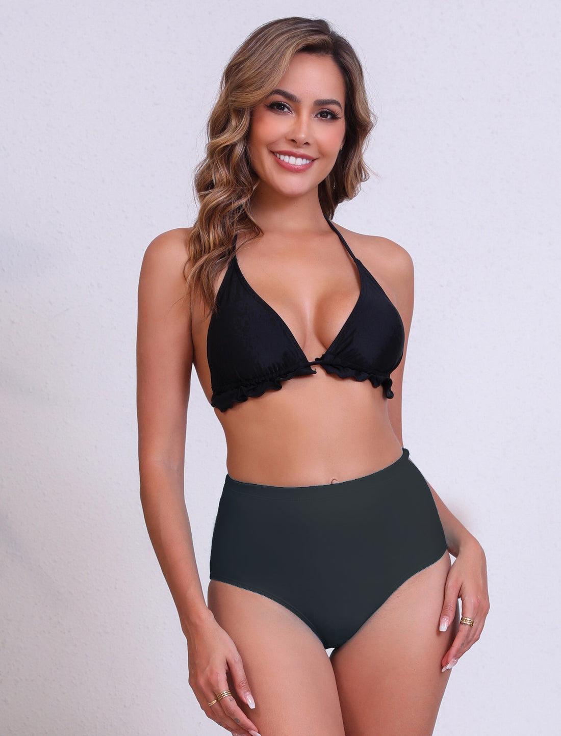 Breezy Sand High Waisted Bikini Swim Bottoms