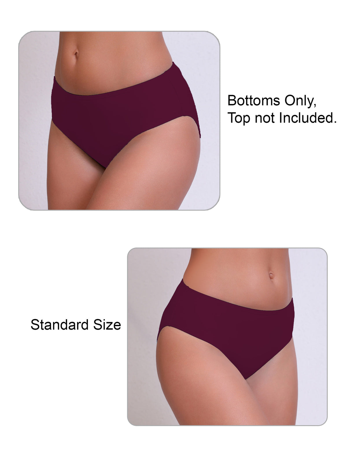 Halcurt Damen Bikinihose mit mittelhohem Bund