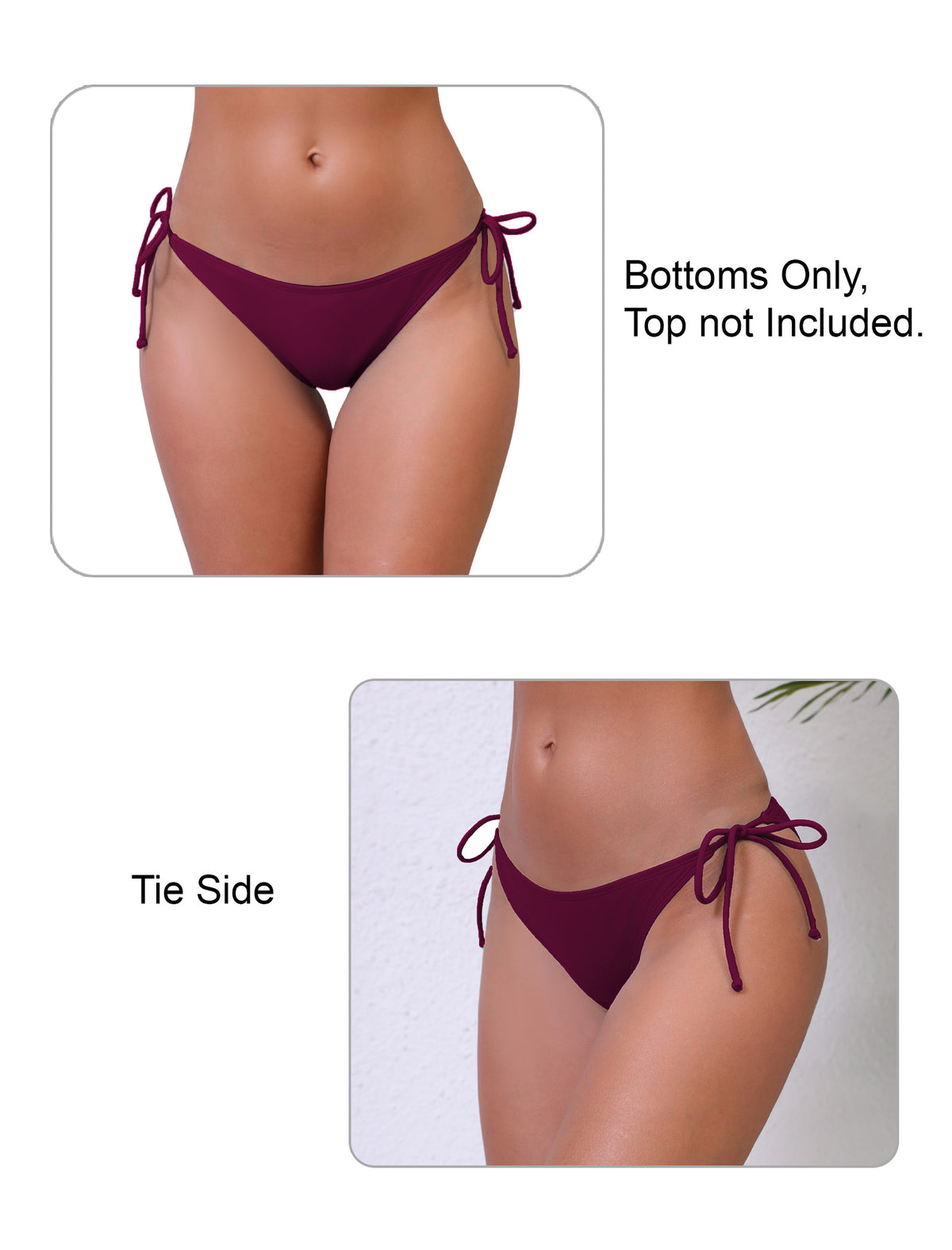 Bas de bikini string taille basse à nouer sur les côtés Halcurt pour femme