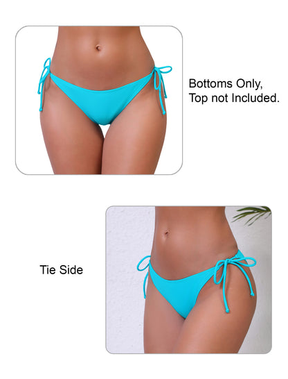 Dusk Wave Tie String Low Waisted Bikini Swim Bottoms