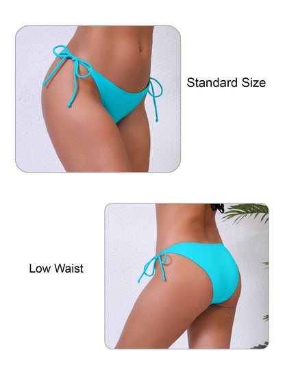 Dusk Wave Tie String Low Waisted Bikini Swim Bottoms