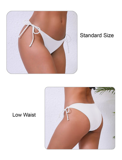 Dusk Wave Tie String Low Waisted Bikini Swim Bottoms