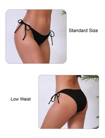 Dusk Wave Tie String Low Waisted Bikini Swim Bottoms