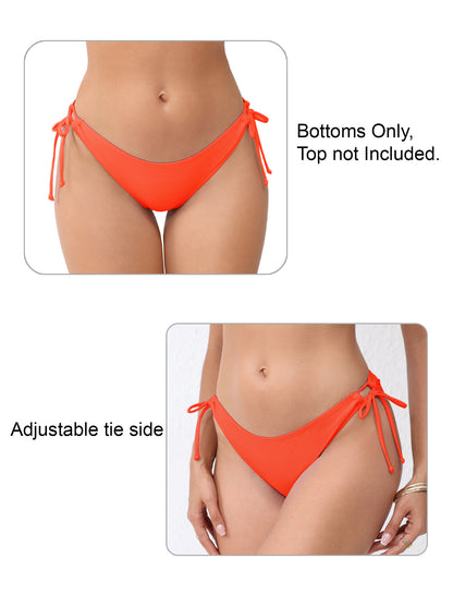Sunlit Shore Tie String Low Waisted Bikini Swim Bottoms Only