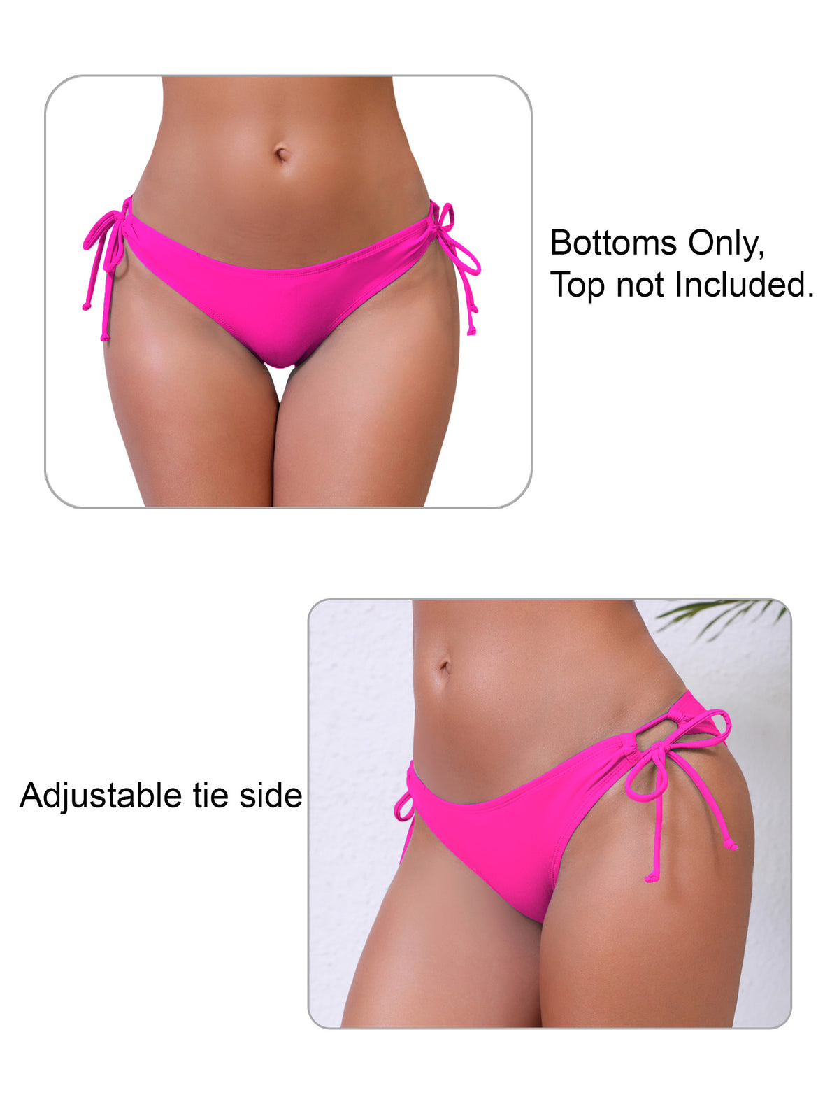 Sunlit Shore Tie String Low Waisted Bikini Swim Bottoms Only
