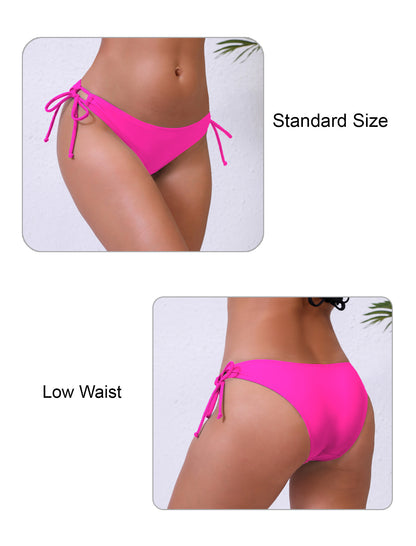 Sunlit Shore Tie String Low Waisted Bikini Swim Bottoms Only