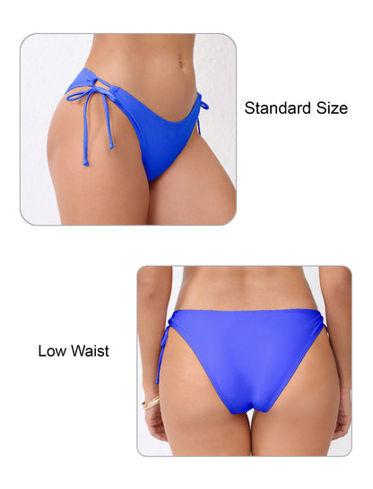 Halcurt Damen Bikinihose mit niedrigem Bund und verstellbaren Seitenbändern