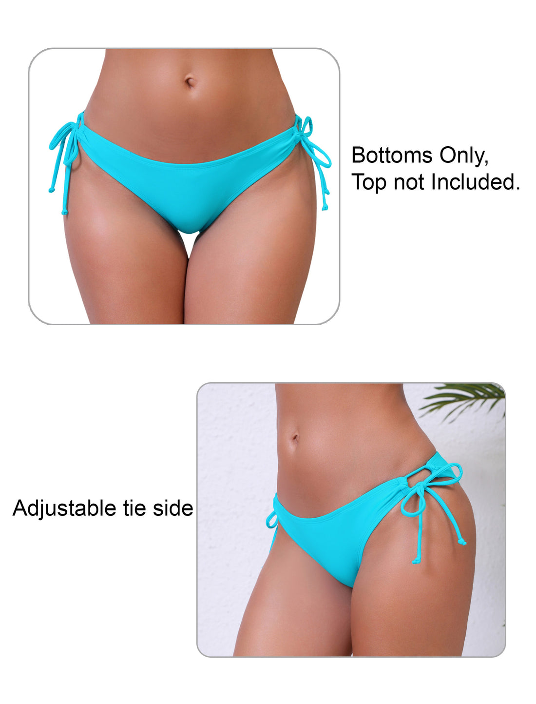 Sunlit Shore Tie String Low Waisted Bikini Swim Bottoms Only
