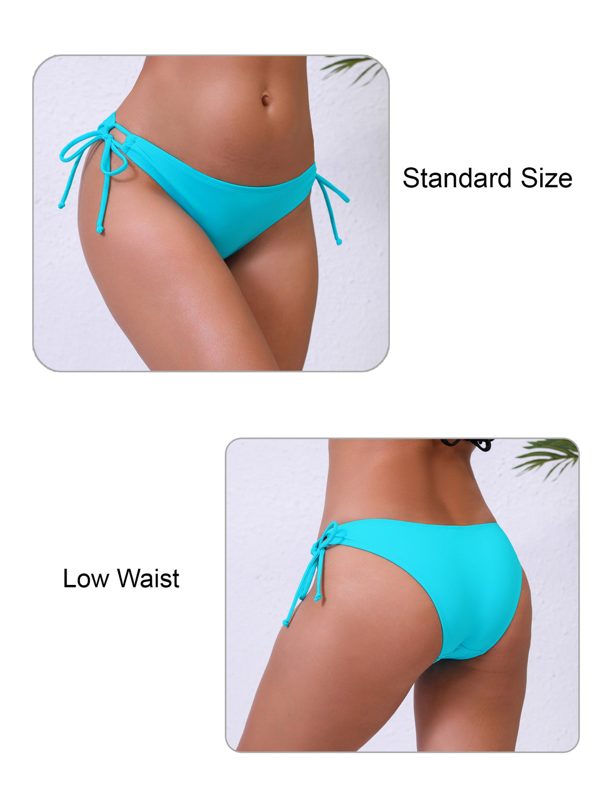 Sunlit Shore Tie String Low Waisted Bikini Swim Bottoms Only