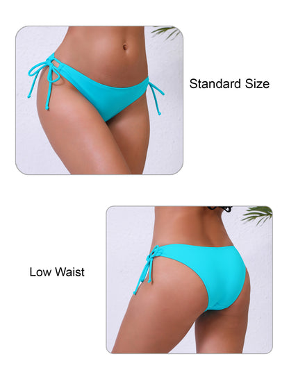 Sunlit Shore Tie String Low Waisted Bikini Swim Bottoms Only