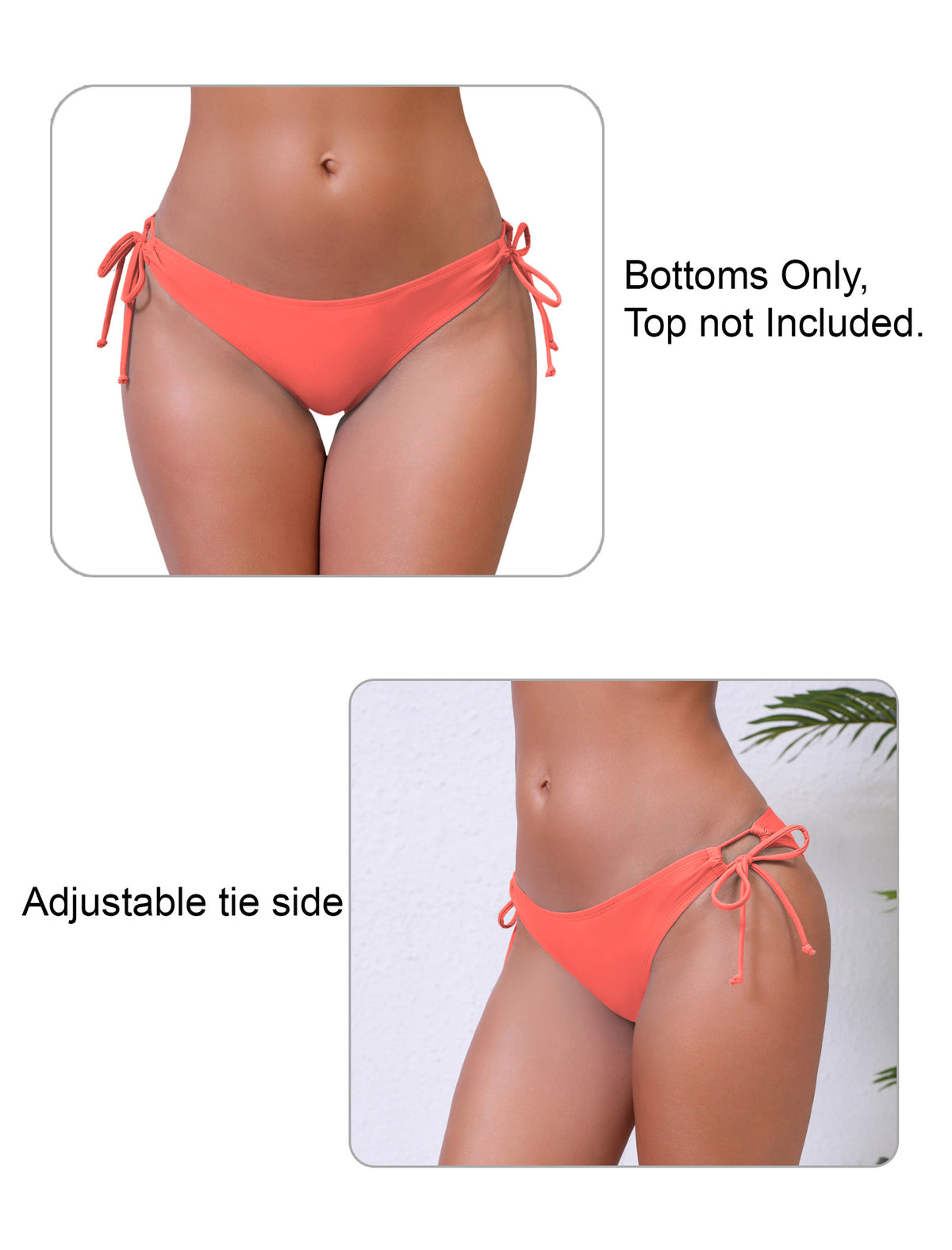 Sunlit Shore Tie String Low Waisted Bikini Swim Bottoms Only