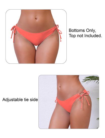 Sunlit Shore Tie String Low Waisted Bikini Swim Bottoms Only