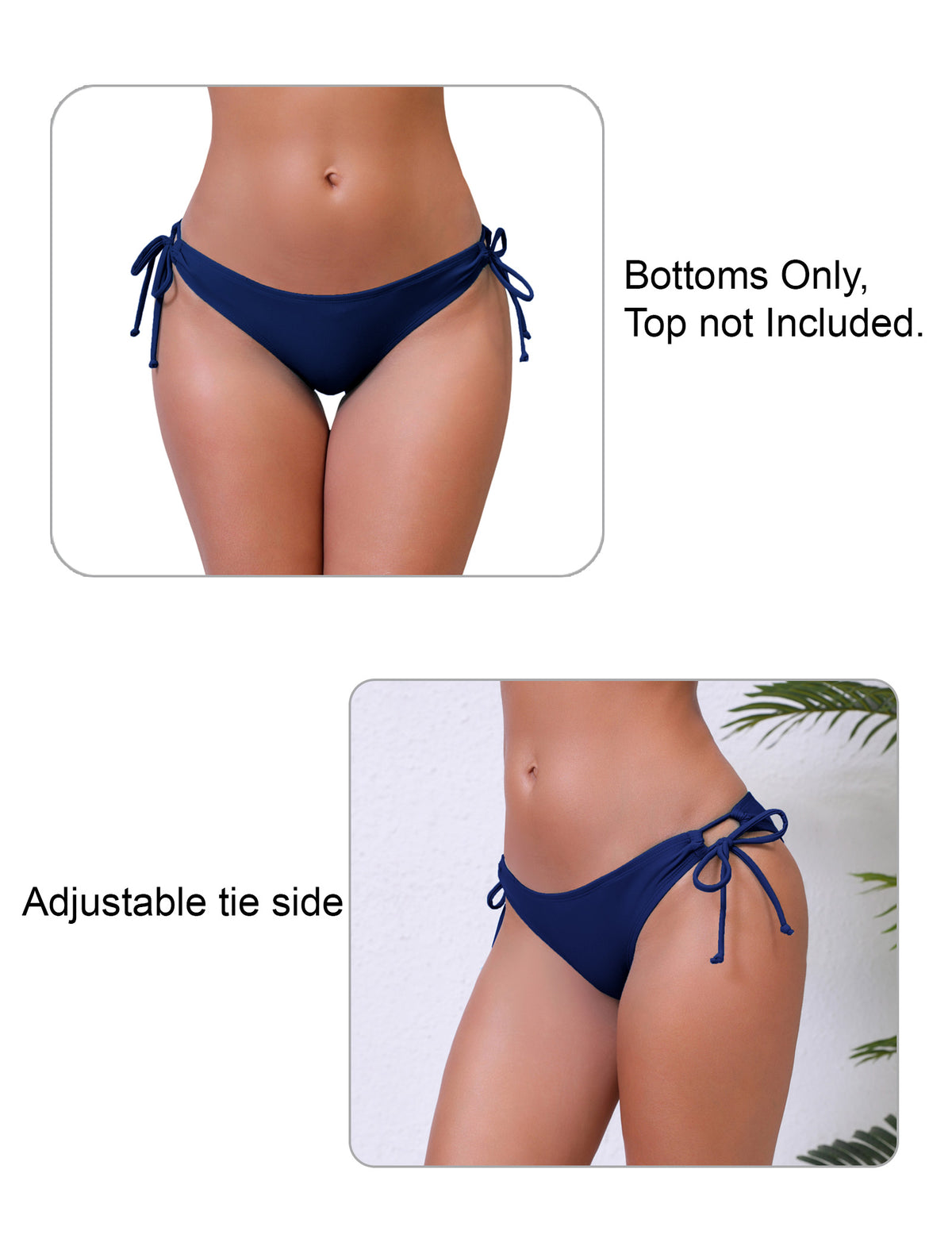 Sunlit Shore Tie String Low Waisted Bikini Swim Bottoms Only