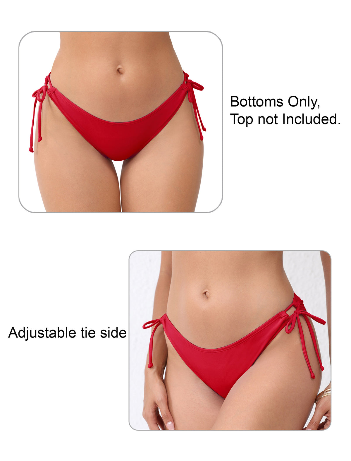 Sunlit Shore Tie String Low Waisted Bikini Swim Bottoms Only