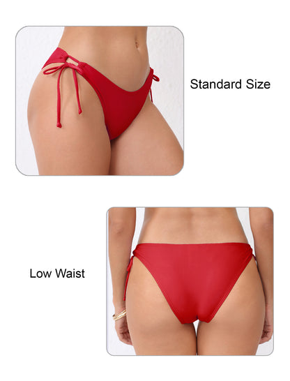 Sunlit Shore Tie String Low Waisted Bikini Swim Bottoms Only