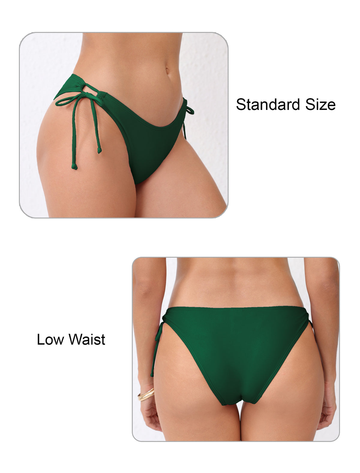 Sunlit Shore Tie String Low Waisted Bikini Swim Bottoms Only