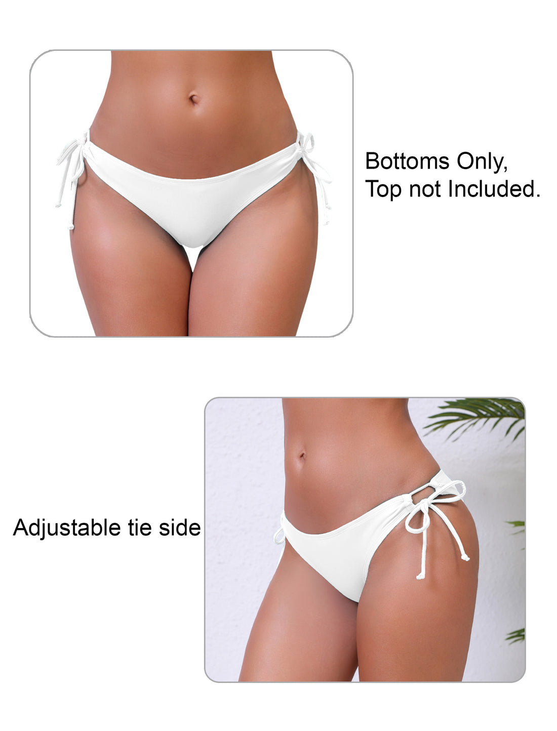 Sunlit Shore Tie String Low Waisted Bikini Swim Bottoms Only