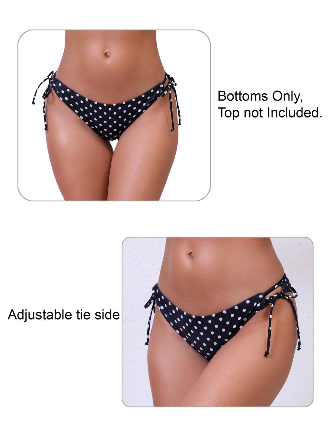 Sunlit Shore Tie String Low Waisted Bikini Swim Bottoms Only