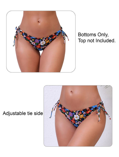 Halcurt Damen Bikinihose mit niedrigem Bund und verstellbaren Seitenbändern