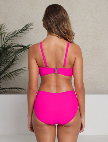 Art of Coast Twist Front Two Piece Bikini Sets High Waisted Swim Bottoms
