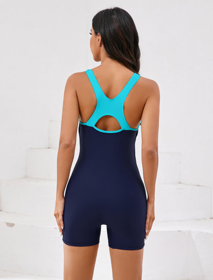 Pure Shore Boyleg One Piece Swimsuit Athletic Racerback