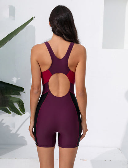 Paradise Hush Boyleg One Piece Swimsuit Athletic Racerback with Built in Bra