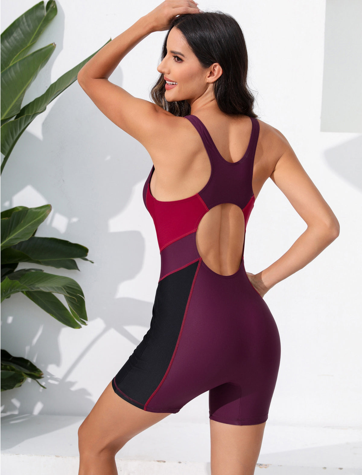 Paradise Hush Boyleg One Piece Swimsuit Athletic Racerback with Built in Bra