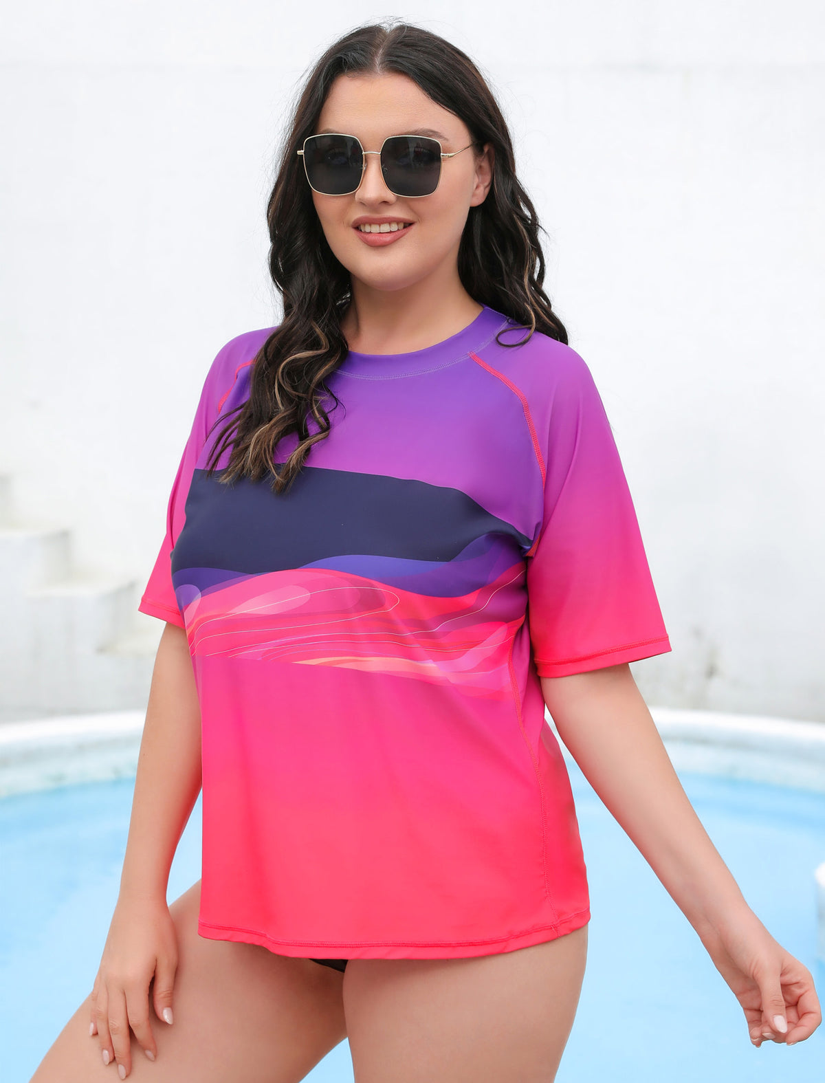 Summer Haze Curvy Rash Guard Shirts